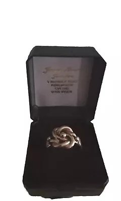 GENTS 9ct SOLID GOLD  KNOT  SIGNET RING SIZE T • £180