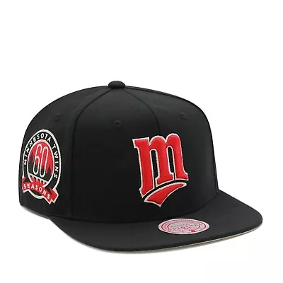 Mitchell & Ness Minnesota Twins Cooperstown Vintage Snapback Hat Cap Black • $39