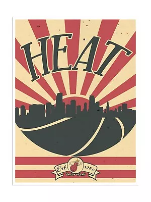 Miami Heat Poster Sunset Design Art Print Decor 12x16  • $14.99