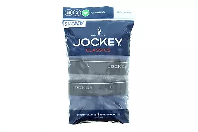 $22.99 • Buy 4 Pack Jockey Men's Classic 100% Cotton Stay New Full Rise Underwear Briefs