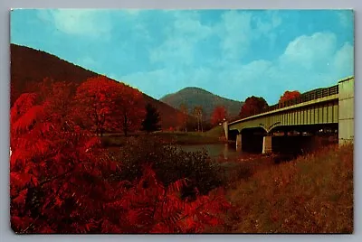 Postcard Mohawk Trail Indian Bridge Pioneer Valley Color Change MA 1950s UNP • $1.95