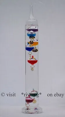 £18.99 • Buy 30 Cms TALL FREE STANDING GALILEO THERMOMETER WITH 7 X COLOURED FLOATING GLOBES