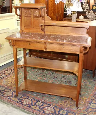 French Antique Oak Art Nuovo  Sideboard / Server • $2500