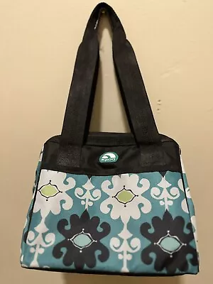 Igloo Insulated Lunch Tote Cooler Triangle Bag Black Teal And White • $7