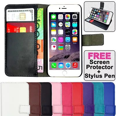 Leather Flip Case Magnetic Wallet PU Stand Gel Cover For Apple IPhone 7 & 7 Plus • $7.45