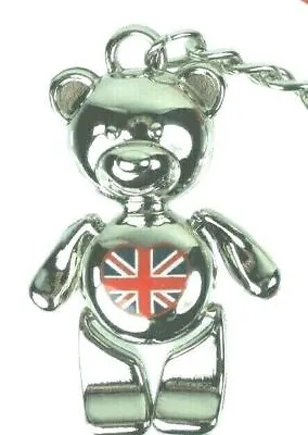Teddy Bear Keyring Union Jack Flag Metal Key Chain Souvenir Gift UK GB British • £3.95