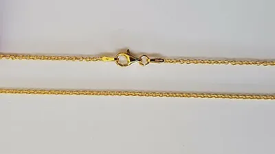 $38 • Buy New Solid 925 Sterling Silver Hard 9ct 9k Gold Plated Cable Chain Necklace 50 Cm