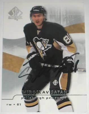 Miroslav Satan Signed Upper Deck Spa Pittsburgh Penguins Card Autograph Auto!!! • $4.43