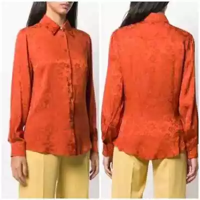 WOW! New Tags Alexa Chung  Tonal Floral Classic Shirt  Paprika Sz US 4 $380 • $77.48