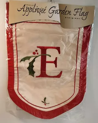 Holiday Monogram Initial Letter E Applique Garden Flag 12x18 Double-Sided • $13.98