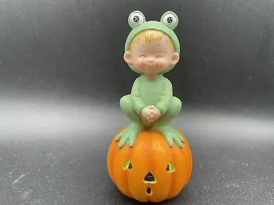 Morehead Halloween Frog Boy Pumpkin  Small Figure Figurine 4.75” • $17