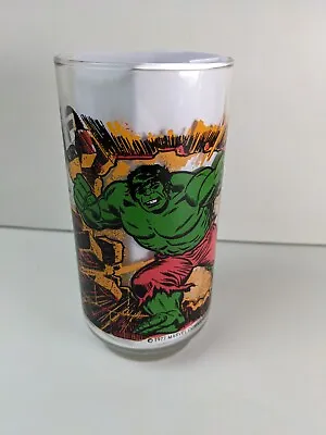 Incredible Hulk Glass 7 Eleven Series 1977 Marvel Vintage Vibrant Colors Clear • $26.95