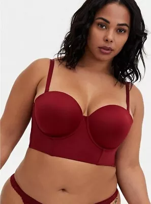 Torrid   Strapless Push Up Longline Smooth Straight Back BRA    46DD • £19.28