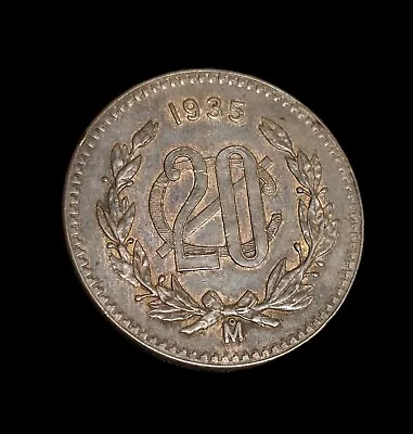 1935 Mexico 20 Centavos Bronze AU *RARE HIGH GRADE* • $35.99