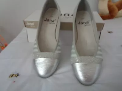 Stunning Ladies Shoes By Jana Size 37 - Silver Combination - BNIB • £10