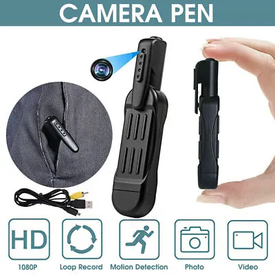 £8.99 • Buy Portable Body Video Recorder Cam Hidden DVR 1080P HD Mini Pocket Pen Camera