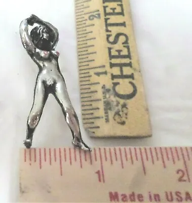 Naked Girl Pin Vintage Collectible Old Biker Vest Lady Woman Chick Pinback • $9.95