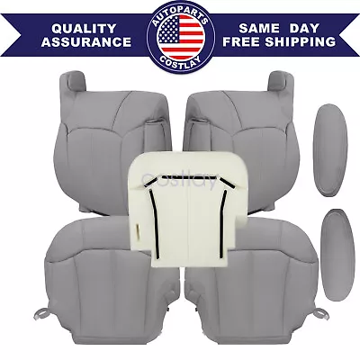 For 1999-2002 Chevy Silverado 2500 Front Seat Cover Foam Cushion Pewter Gray 922 • $145.19