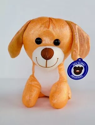 Dog Plush 7” Sparkly Stuffed Toy A&A Global! Orange Stuffed Animal Dog Rare Gift • $13.99