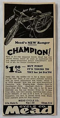 1937 MEAD Bicycle Ad ~ NEW RANGER CHAMPION • $5.66