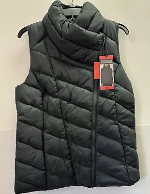 Womens Nicole Miller Side Zip Vest Medium Dark Forest Green • $22