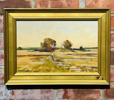 Plein Air Artist Jerry Caron Painting. Park River Refuge Newburyport MA. Signed • $562.50