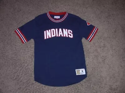 CLEVELAND INDIANS Embroidered Mitchell & Ness Baseball Jersey Youth Medium • $14.16