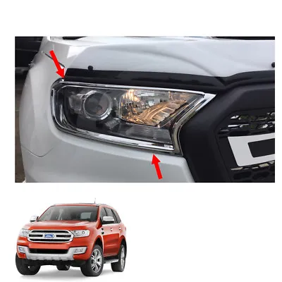 $36.79 • Buy Head Lamp Light Cover Trim Chrome 2 Pc Fits Ford Everest Endeavour 2015 - 2017