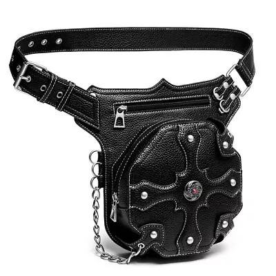 Steampunk Waist Bag - Fashionable Gothic Leather Fanny Pack For Women And Men • $49.61