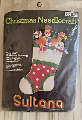 Sultana / Bucilla Jeweled Christmas Stocking Kit Vintage 1960's Holiday Craft • $22.99