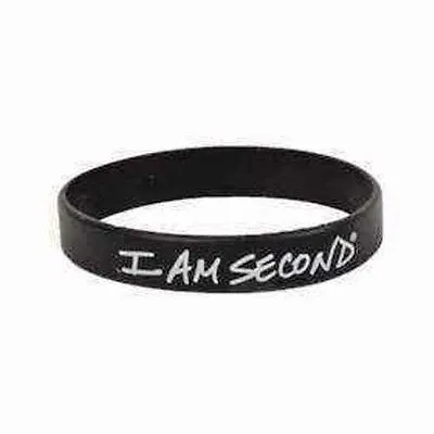 5PC  I Am Second Wristband Black & White Rubber Silicone Bracelet Live For Jesus • $9.36