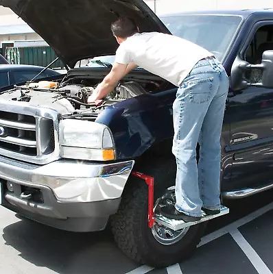 Tire Truck SUV Step Non Slip HEAVY DUTY Platform Wheel Service Folding Ladder • $76.17