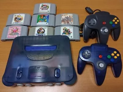 Nintendo 64  Console Midnight Blue With 2controllers 7 Games REGION FREE MOD • $321.38