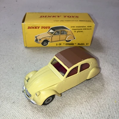 $31.09 • Buy Vintage French Dinky Toy  558  2CV Citroen Modèle 1961  Yellow & Brown  NMB