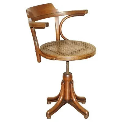 Original Antique Thonet Swivel Bergere Desk Captains Armchair Model Number 3 • £1500