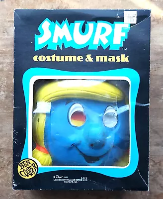 Vintage 1982 Ben Cooper Smurf  Smurfette  Costume & Mask In Box Small Size 4-6 • $38.95