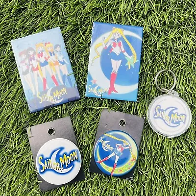 Vintage Sailor Moon Lot Button Magnet Keychain 1998 1999 Japanese’s Manga NEW • $45