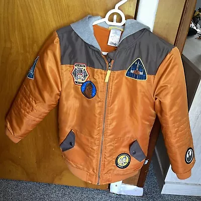 Disney Parks Star Wars Jacket Boys Orange 9/10 Resistance X Wing Squadron BB8 • $49.99