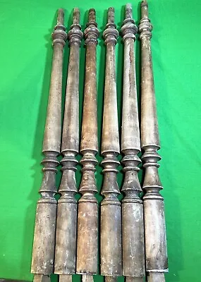 6 - 1870 Walnut ? Turned Staircase Spindle Balusters - 27  1/2 ” X 1  3/4” • $93