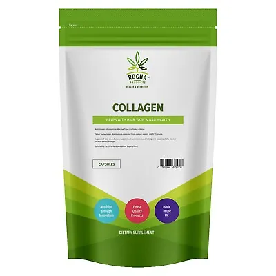 Collagen (Marine) 400mg - 60 Capsules - Skin Anti Ageing Tissue Joints Bones UK • £6.99