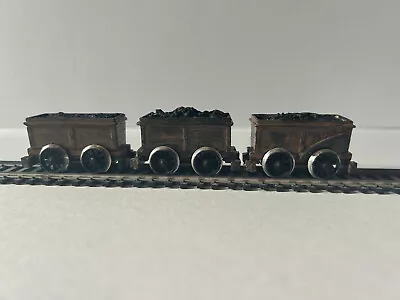 3 X Stockton & Darlington Railway Scratch Built Coal Wagons Oo/4mm Scale + Track • £0.99