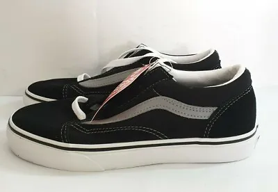 Vans YOUTH POP OLD SKOOL SHOES Black Grey UK 3 EU 35 22CM USS • $65.80