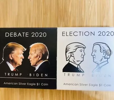 £749.22 • Buy Trump/Biden Colored Silver Coin 2020 Set Of 2 Color/Monochrome