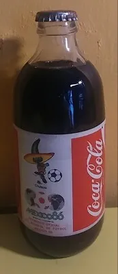 Vintage  COCA COLA BOTTLE  UNOPENEDWorld Cup Mexico 86 PIQUE MASCOT FIFA FOOT • $37.50