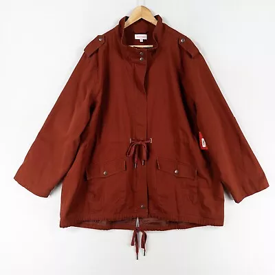 Molly & Isadora 3X Barn Jacket Brick Red 100% Cotton Full Zip Snap Pockets NEW • $45.55