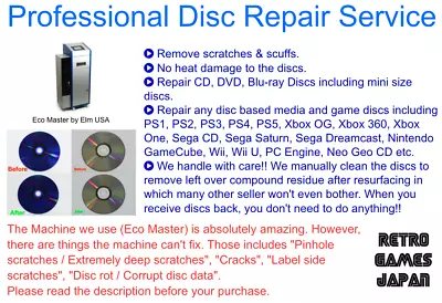 Professional Video Game CD DVD Disc Repair Service Sega Saturn SS Dreamcast DC • $40.79