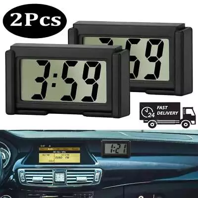 2Pcs Portable Mini Car Dashboard Digital Clock For Vehicle Large LCD Time Screen • $7.17