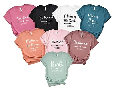 Personalised Bridal Party Names Matching Bachelorette Hen Do Party T-Shirts Tops • £11.12