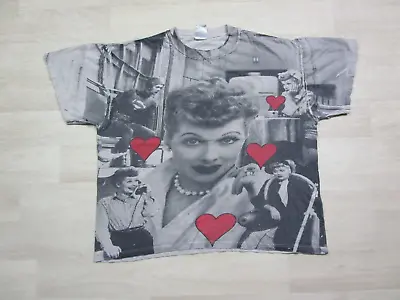 Vintage I Love Lucy AOP T Shirt (L) Television Show Comedy Movie All Over Print • $39.98