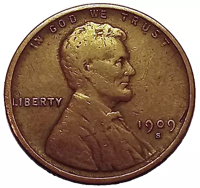 1909 S Lincoln Cent ~ VERY GOOD + Condition - SECOND RAREST KEY WHEAT CENT • $99.95